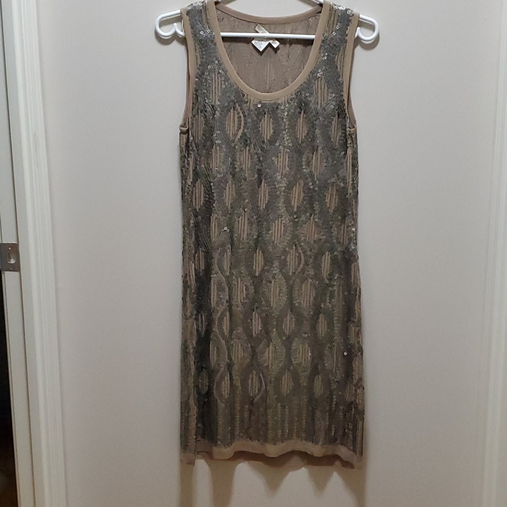 Gold Hawk sequin tank style dress